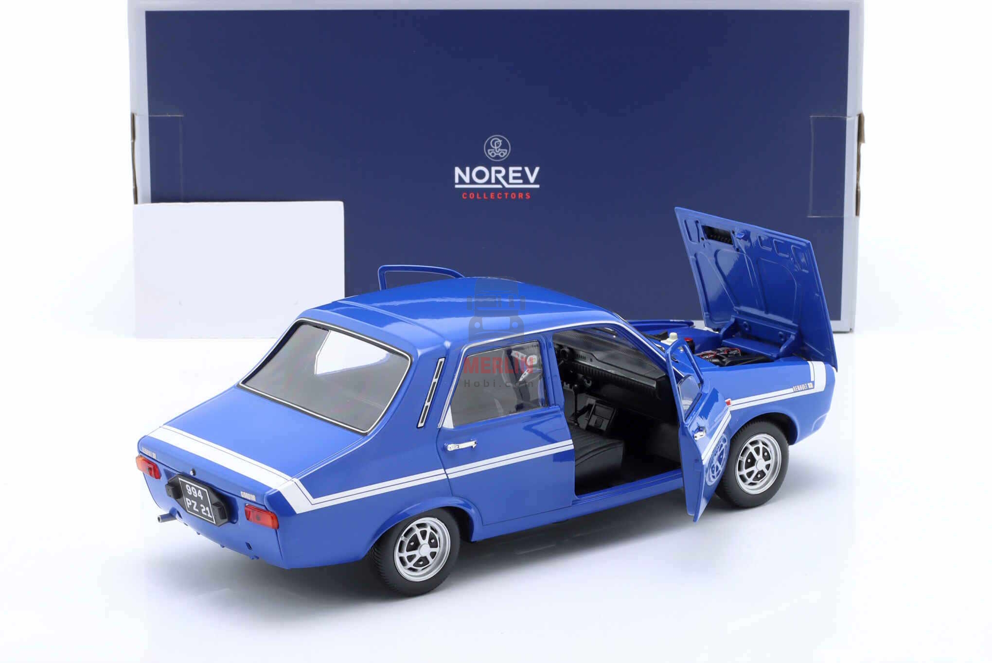 1/18 Norev Renault 12 Gordini without bumpers 1971 Blue-de-France 