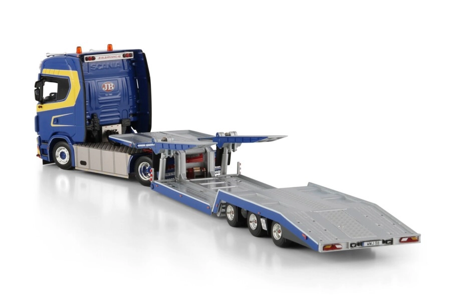 1/50 JB Bilbärgning; SCANIA S HIGHLINE CS20H 4X2 TRUCK TRANSPORTER - 3 AXLE
