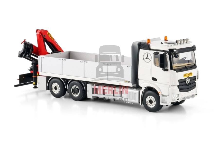 1/50 MERCEDES-BENZ ACTROS MP5 2.300MM CLASSIC SPACE RIGED FLATBED TRUCK 6X2 TAG AXLE WITH PALFINGER PK 19.001 SLD 5 Vinçler