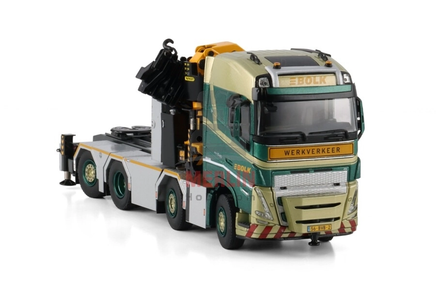 1/50 Bolk; VOLVO FH5 GLOBETROTTER 8X2 TAG AXLE WITH PALFINGER PK 92002 SH + JIB