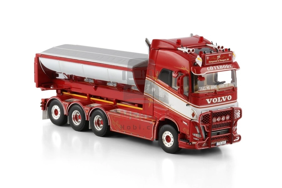 1/50 H Entreprenad & Transport; VOLVO FH5 GLOBETROTTER RIGED TRUCK WITH HOOKLIFT SYSTEM 8X4 + ASPHALT CONTAINER