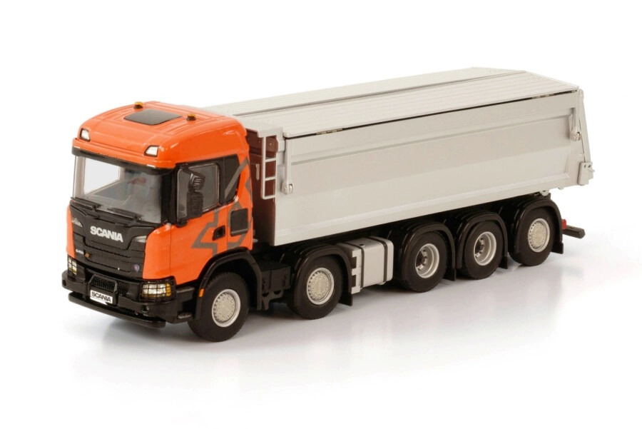 1/50 SCANIA G 10x4 Tipper, orange-silver