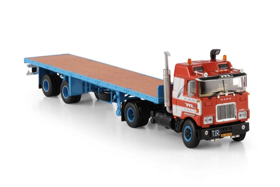 1/50 - van der Meijden; MACK F700 4X2 CLASSIC FLATBED TRAILER - 2 AXLE