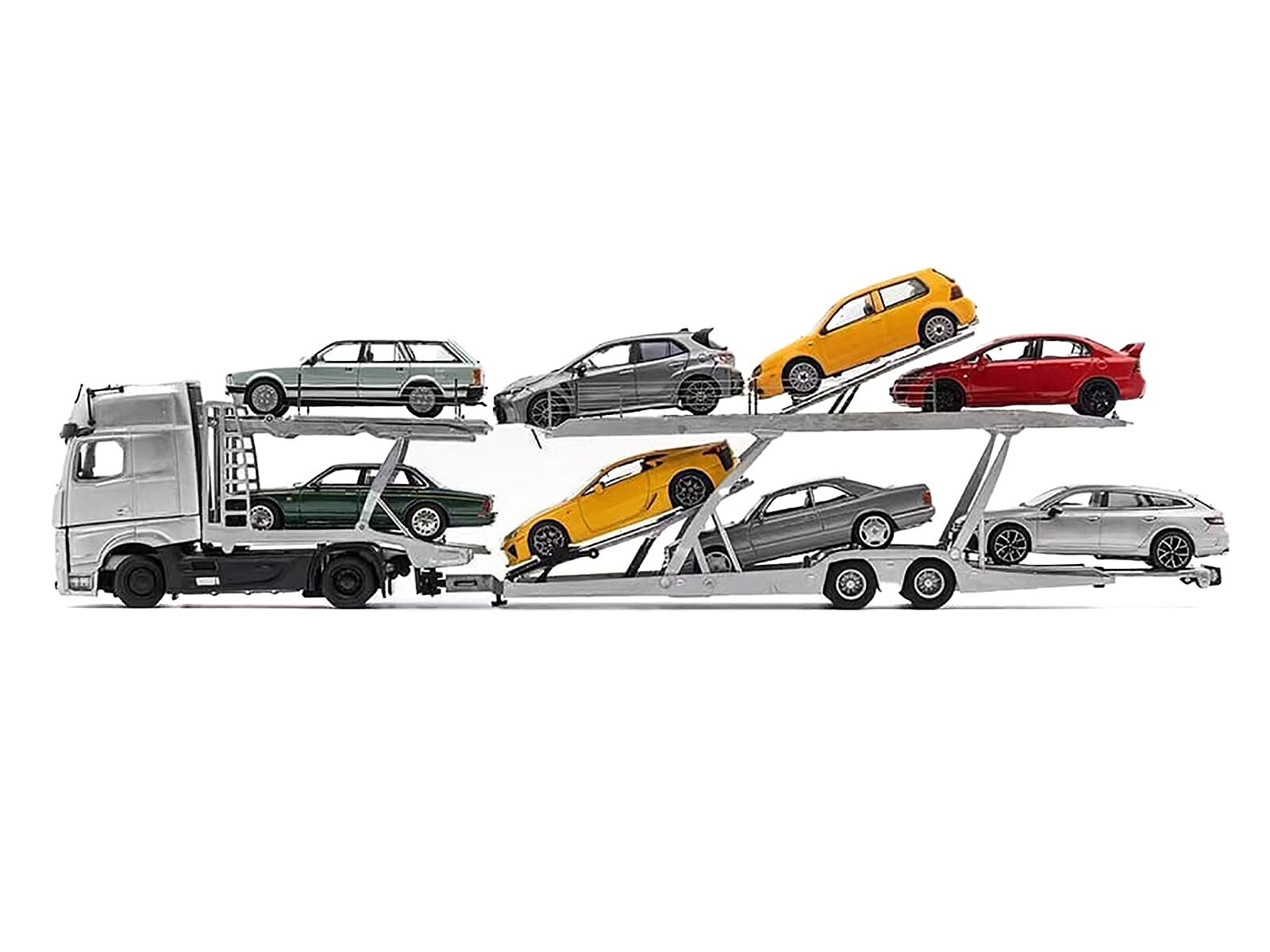 1/64 Mercedes-Benz Actros 2 + Araç Taşıyıcı Lohr   #400 Limitli Beyaz Renk