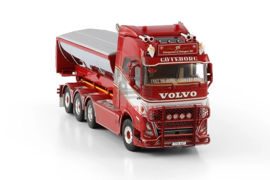 1/50 H Entreprenad & Transport; VOLVO FH5 GLOBETROTTER RIGED TRUCK WITH HOOKLIFT SYSTEM 8X4 + ASPHALT CONTAINER