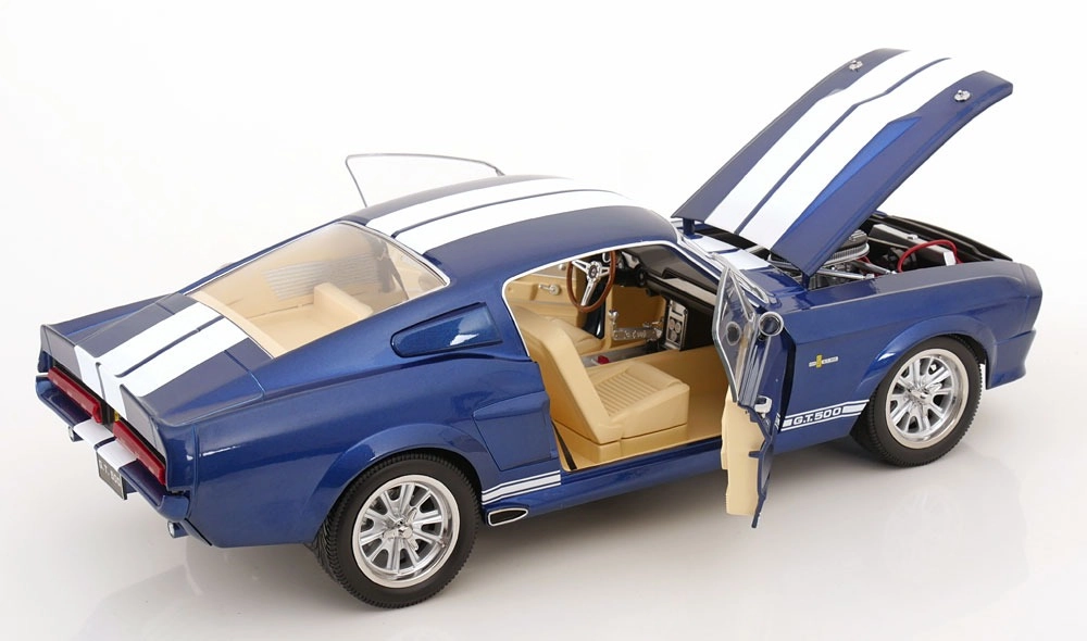 KK SCALE 1:12 Ford Mustang Shelby GT500 1967 blaumetallic/weiß