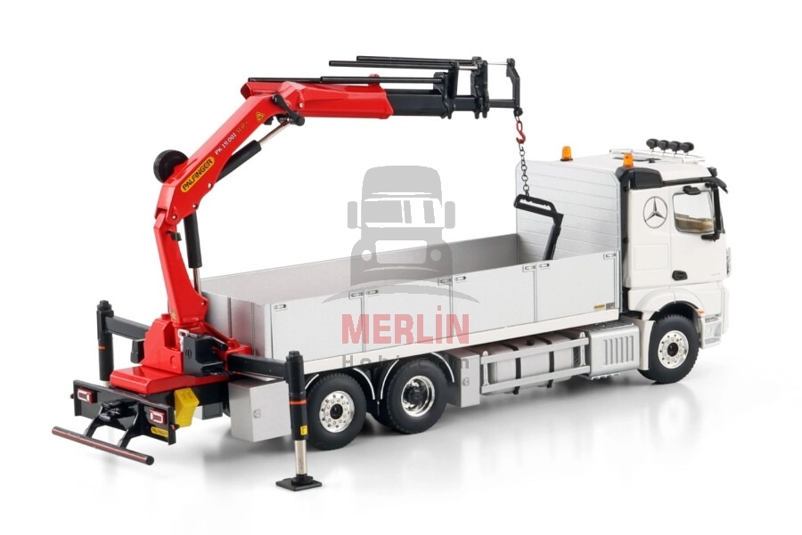 1/50 MERCEDES-BENZ ACTROS MP5 2.300MM CLASSIC SPACE RIGED FLATBED TRUCK 6X2 TAG AXLE WITH PALFINGER PK 19.001 SLD 5 Vinçler