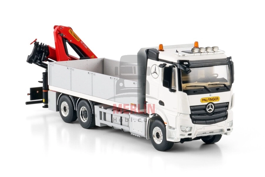 1/50 MERCEDES-BENZ ACTROS MP5 2.300MM CLASSIC SPACE RIGED FLATBED TRUCK 6X2 TAG AXLE WITH PALFINGER PK 19.001 SLD 5 Vinçler