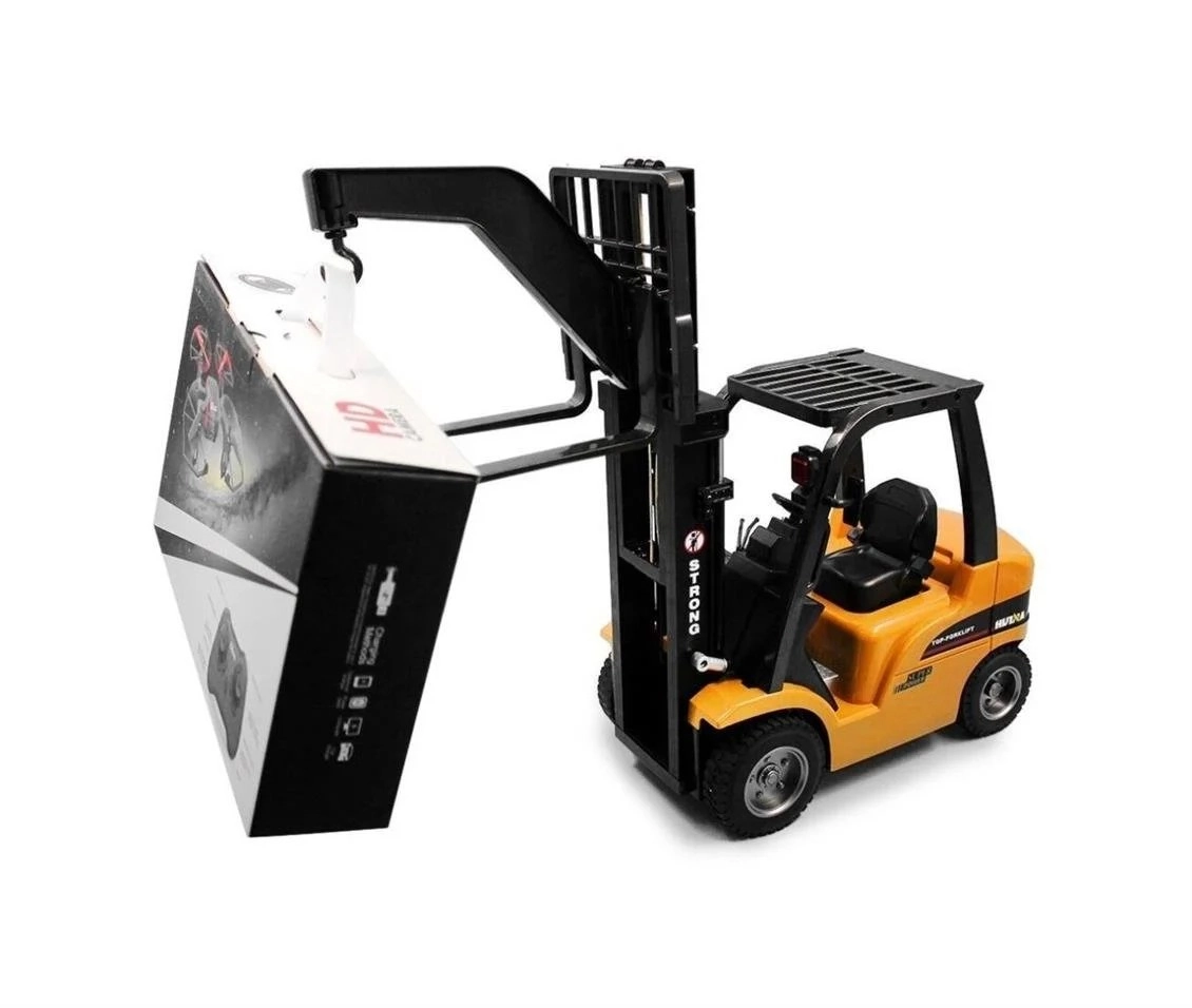 1/10 Ölçek, Forklift, Metal Çatallı ve Aparatlı, 8 Kanal Uzaktan Kumandalı İş Makinası