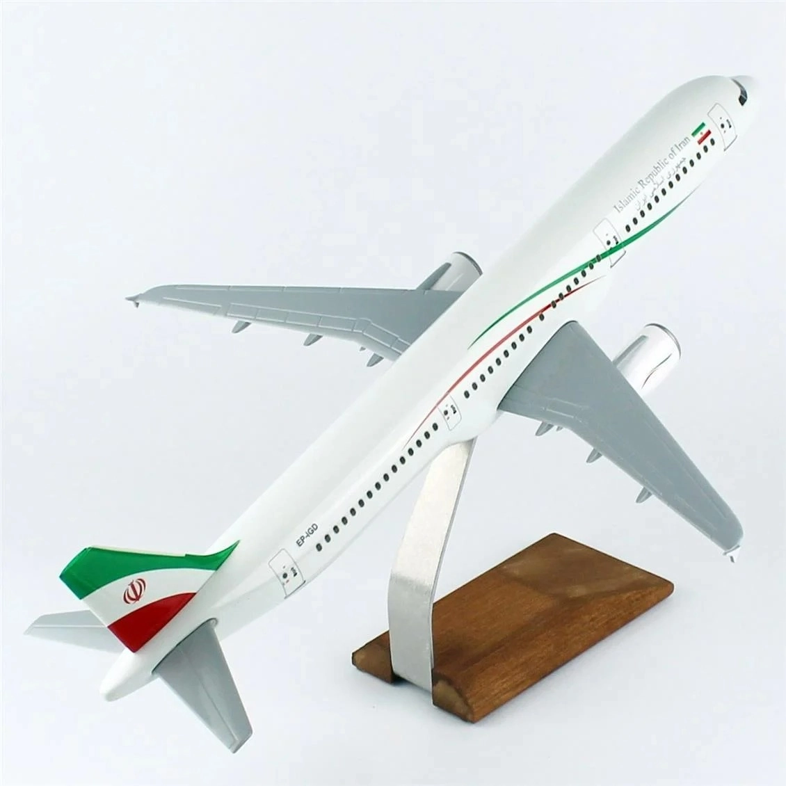 1/100 Ölçek, Islamic Rebublic of Iran A321-200 Passenger Plane, Ready for Display with Wooden Stand