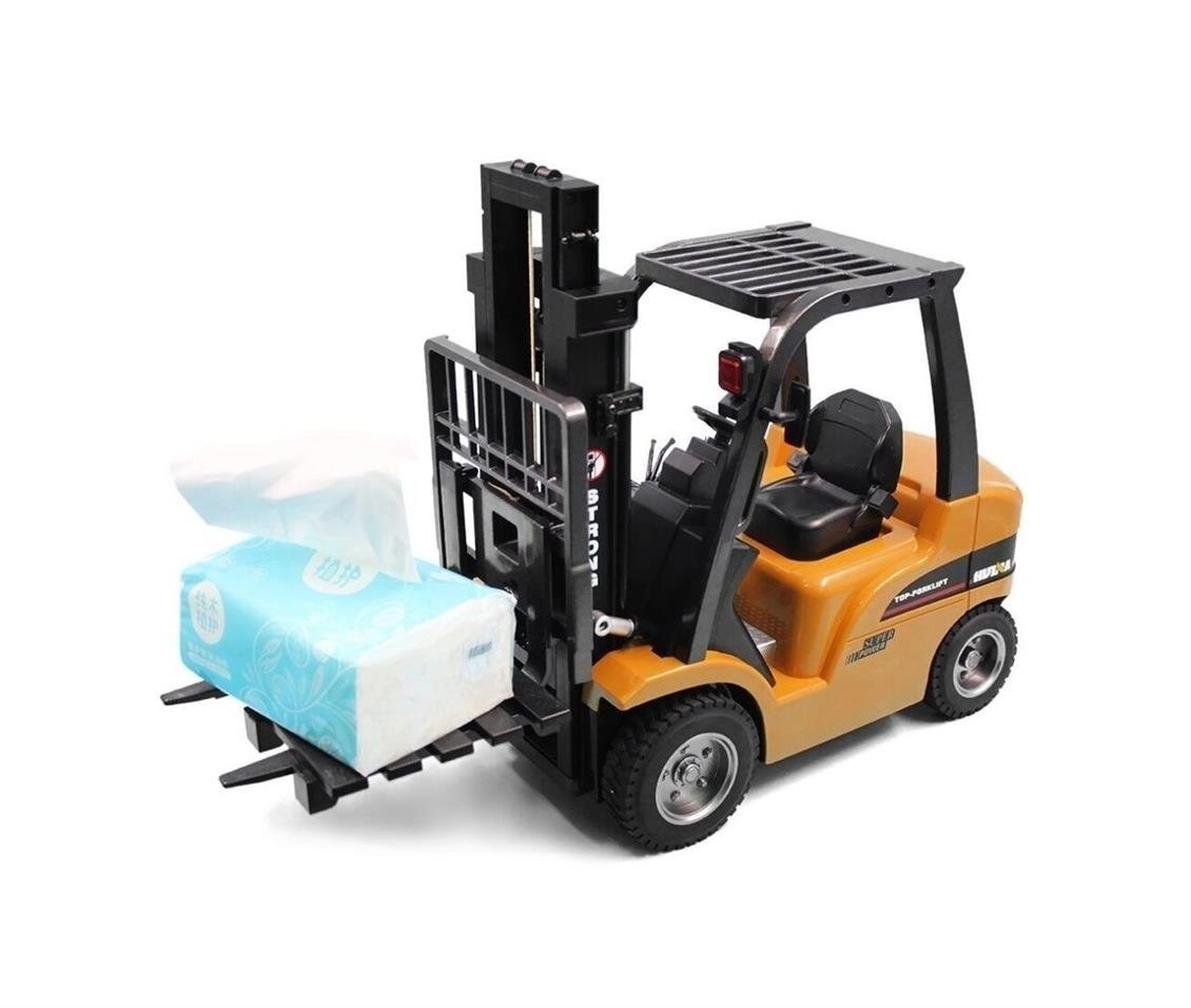 1/10 Ölçek, Forklift, Metal Çatallı ve Aparatlı, 8 Kanal Uzaktan Kumandalı İş Makinası
