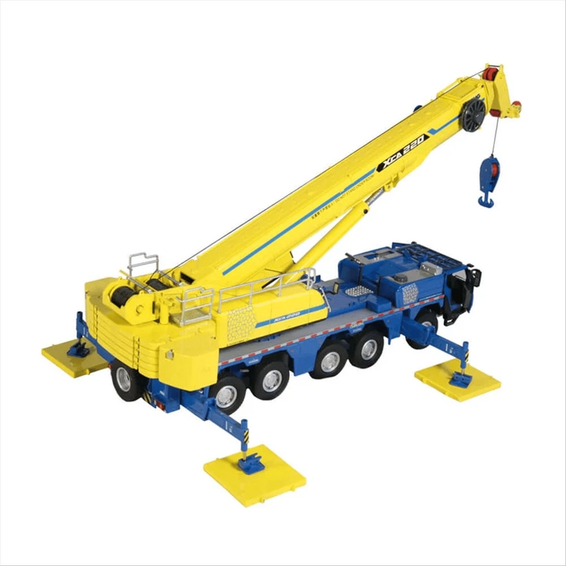 1/50 Ölçek, ,XCMG XCA220 5 Akslı Mobil Vinç, Mavi/Sarı