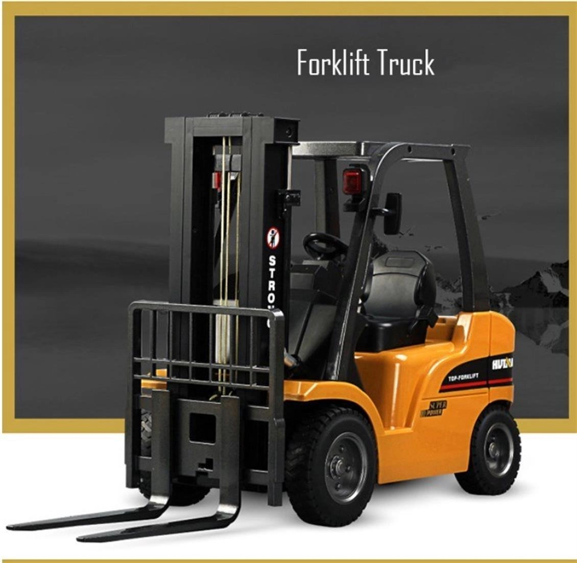 1/10 Ölçek, Forklift, Metal Çatallı ve Aparatlı, 8 Kanal Uzaktan Kumandalı İş Makinası