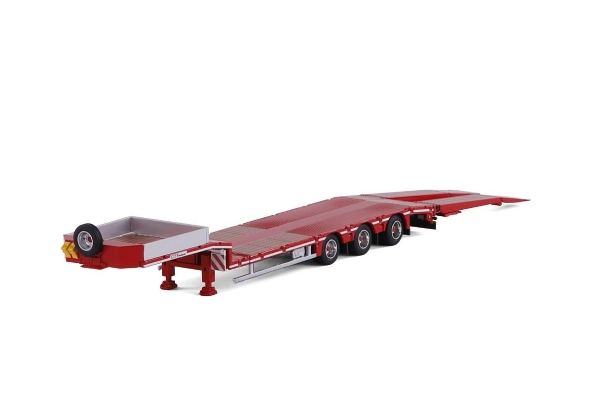 1/50 Rampalı Lovbed - 3 Aks Kırmızı Renk- Lowbed- Lowloader