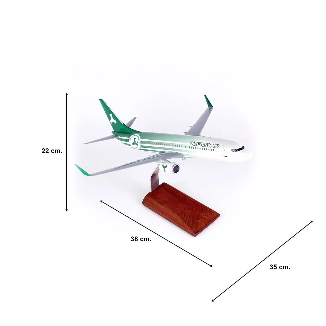1/100 Ölçek, Pegasus B737-800 Yolcu Uçağı, Sergilemeye Hazır Ahşap Standlı Model