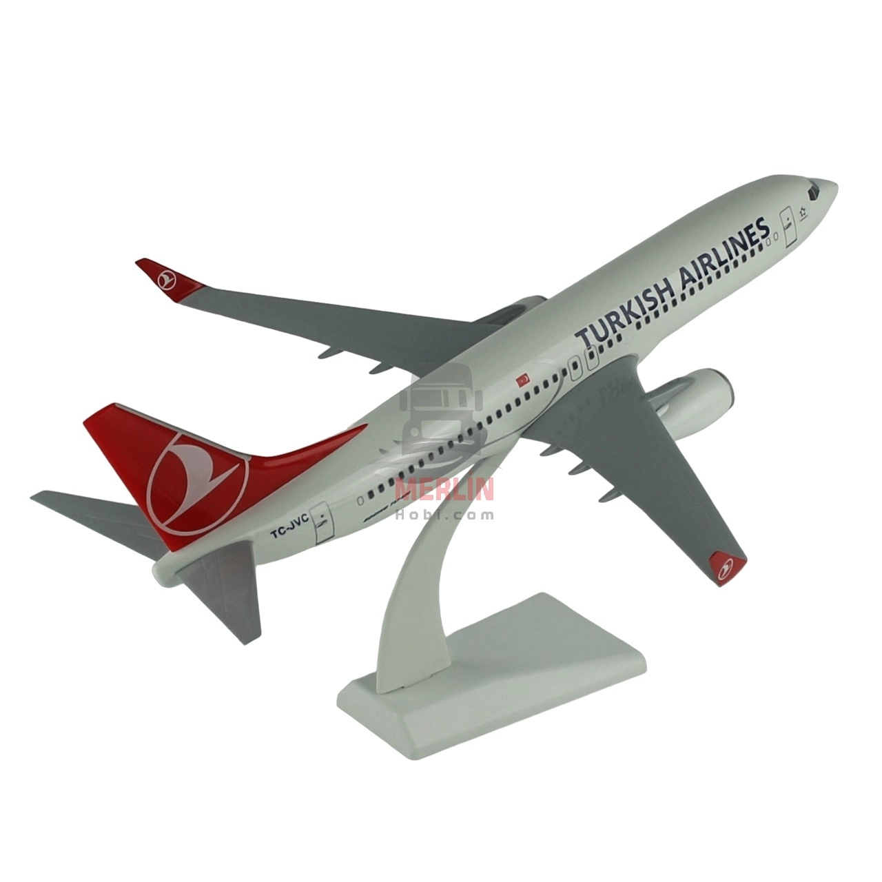 1/100 Ölçek, THY A321 Yolcu Uçağı, Sergilemeye Hazır Plastik Standlı Model