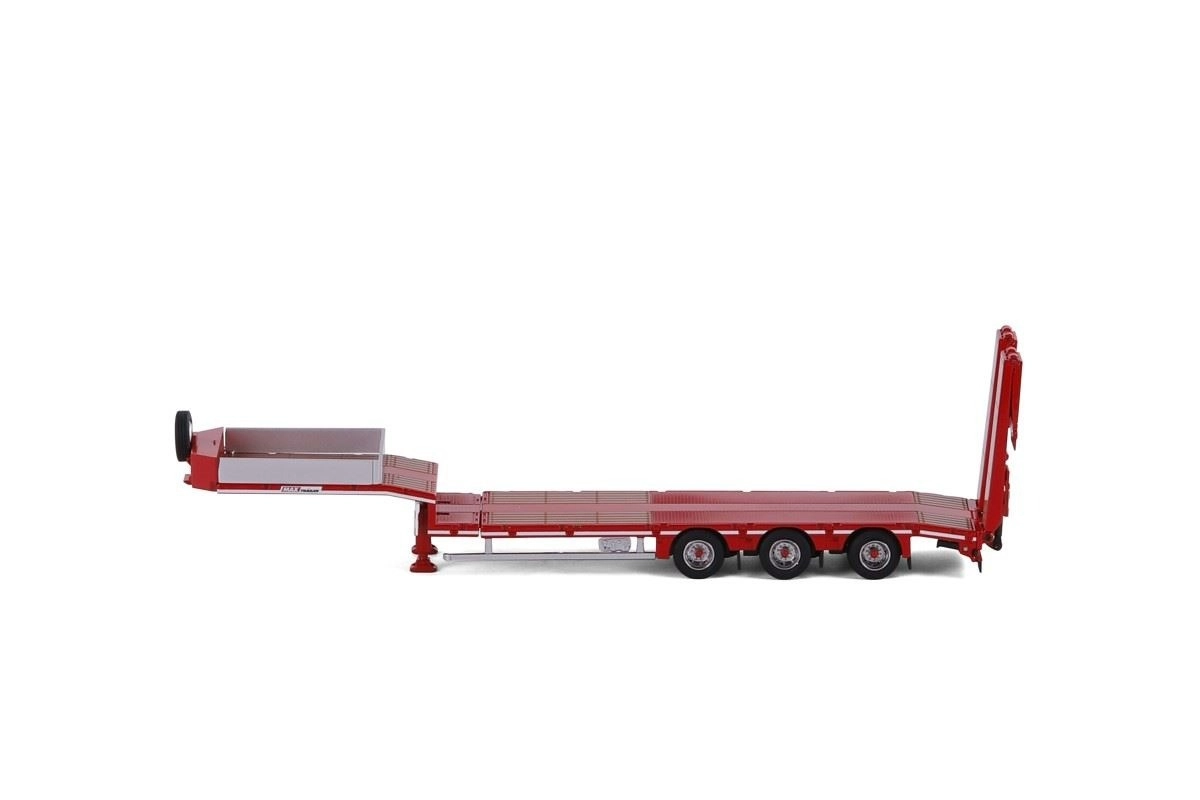1/50 Rampalı Lovbed - 3 Aks Kırmızı Renk- Lowbed- Lowloader