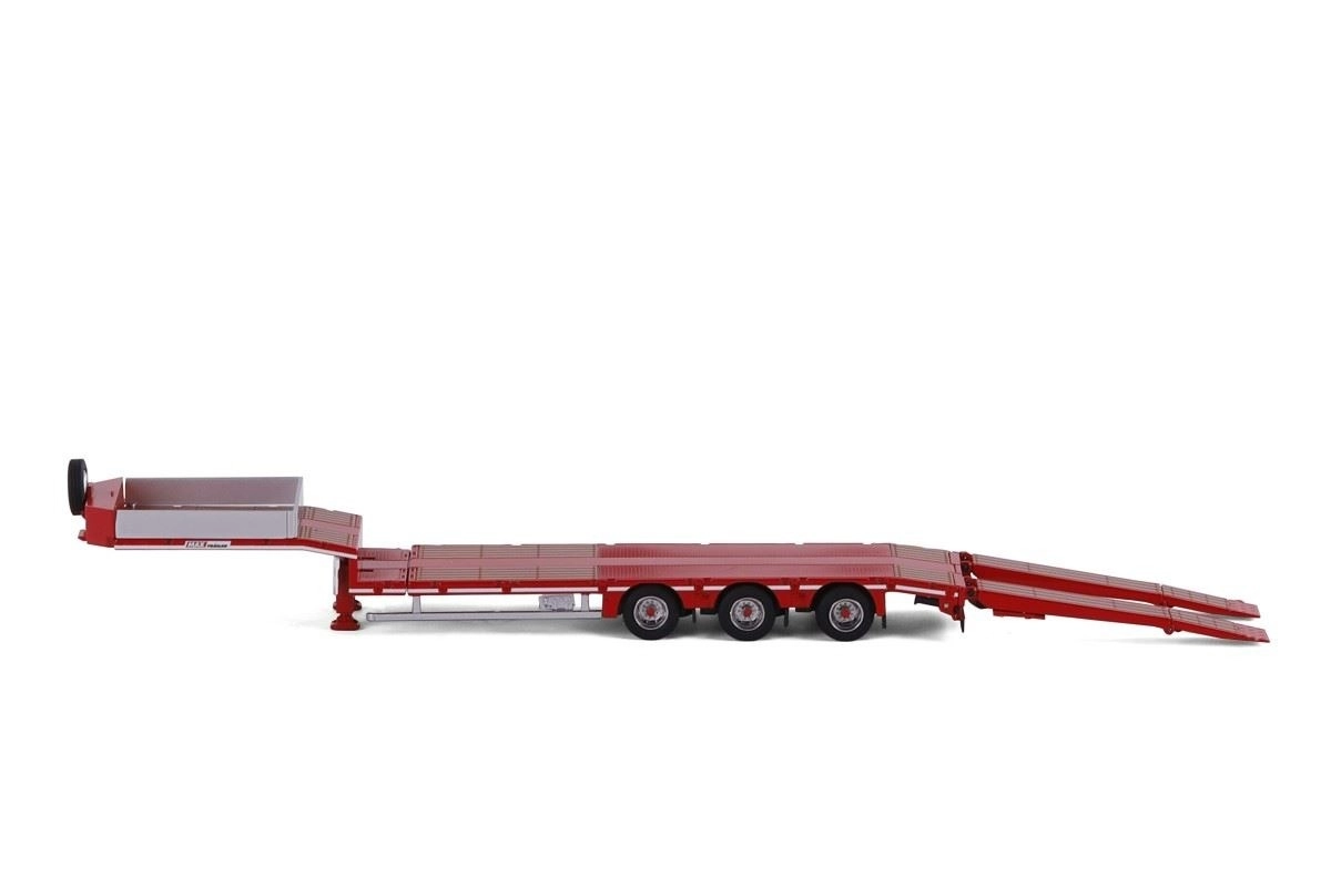 1/50 Rampalı Lovbed - 3 Aks Kırmızı Renk- Lowbed- Lowloader
