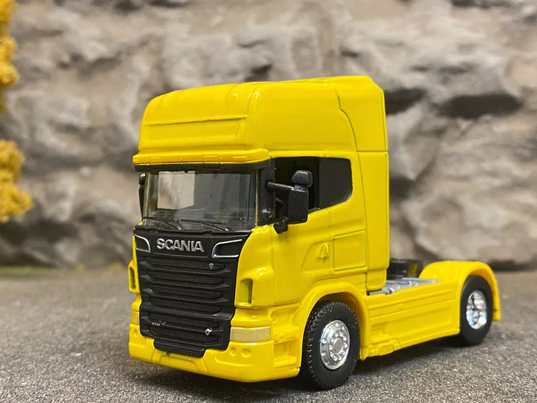 1/64 Ölçek-Scania V8 R730 Tır Diecast Metal model Sarı renk