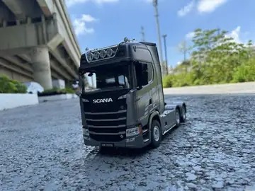 1/18 Ölçek, SCANIA Çekici ve Yarı Römorklu Alçak Kasa Dorse, Metal Destekli, 19 Kanal Uzaktan Kumandalı TIR