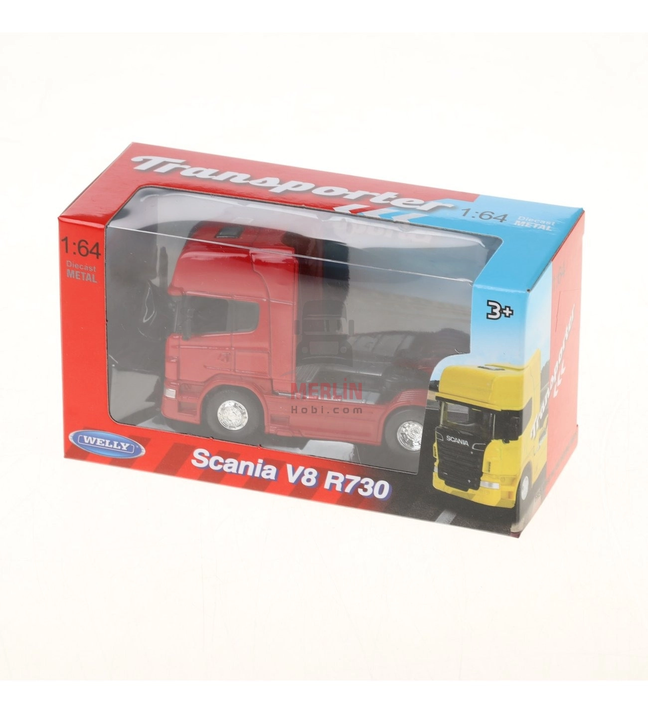 1/64 Ölçek Scania V8 R730 Tır Diecast Metal model Tır Kırmızı renk