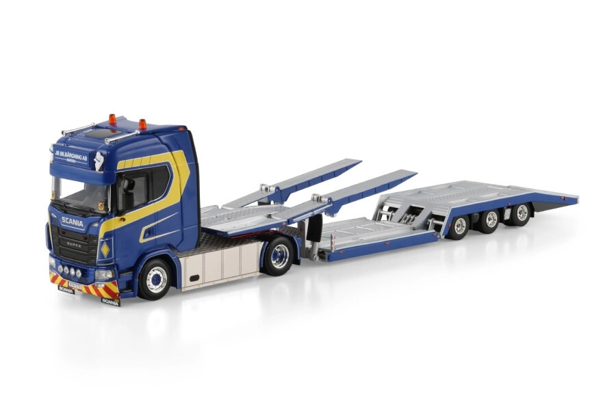 1/50 JB Bilbärgning; SCANIA S HIGHLINE CS20H 4X2 TRUCK TRANSPORTER - 3 AXLE
