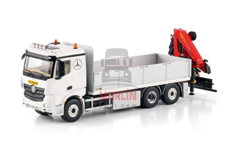 1/50 MERCEDES-BENZ ACTROS MP5 2.300MM CLASSIC SPACE RIGED FLATBED TRUCK 6X2 TAG AXLE WITH PALFINGER PK 19.001 SLD 5 Vinçler