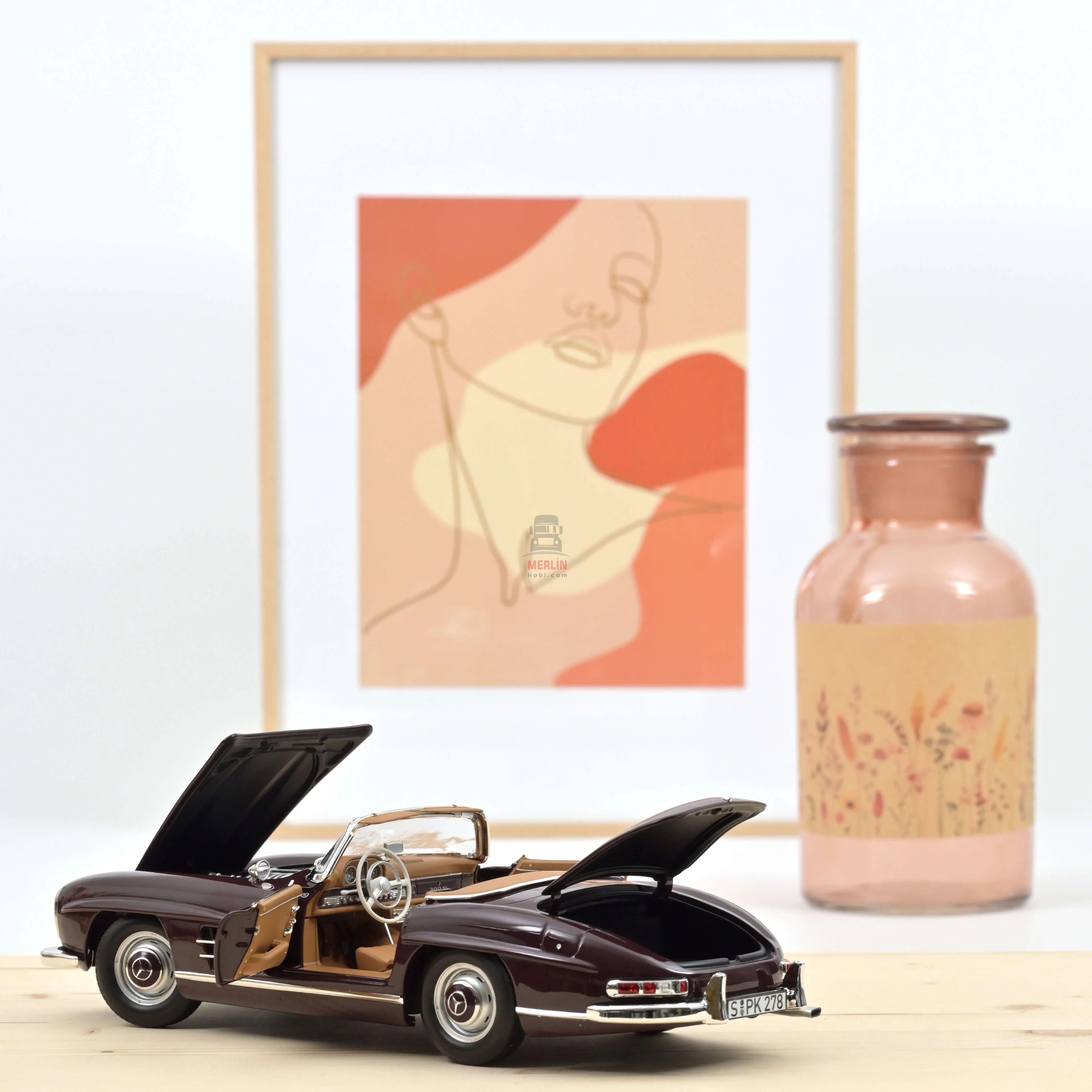 1/18 Norev Mercedes-Benz 300 SL Roadster 1957 Red 
