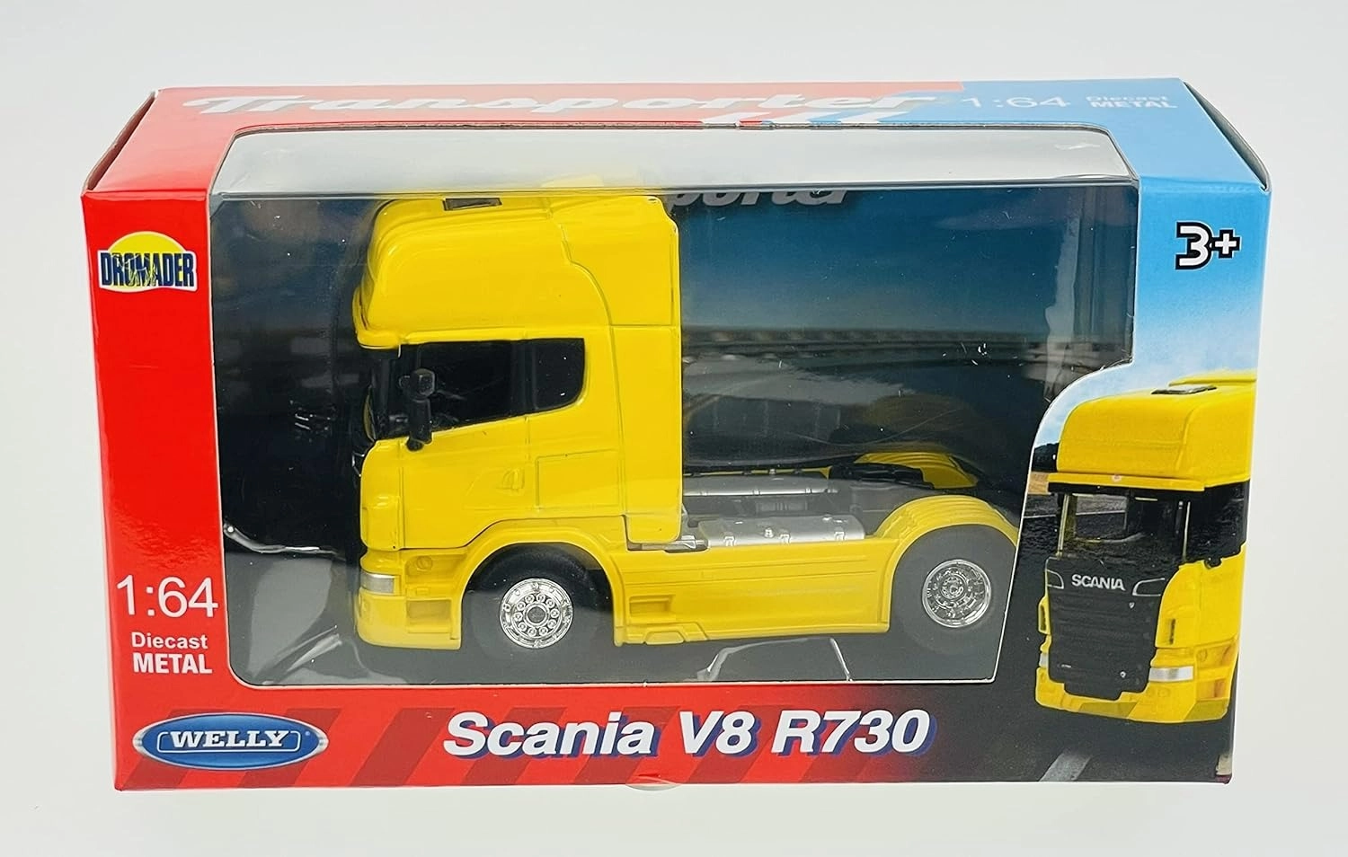 1/64 Ölçek-Scania V8 R730 Tır Diecast Metal model Sarı renk