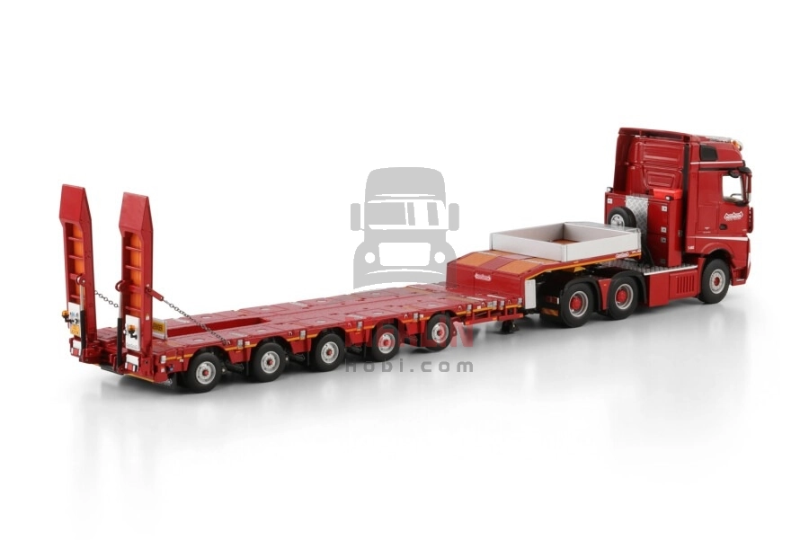 1/50 Nooteboom Red Line;  MERCEDES-BENZ ACTROS MP5 BIG SPACE 6X4 MANOOVR - 5 AXLE