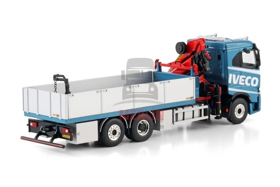 1/50 IVECO S-WAY AS LOW RIGED FLATBED TRUCK 6X2 TAG AXLE WITH PALFINGER PK 24.001 SLD 5 Vinçler
