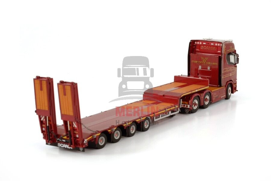 1/50 Vallem; SCANIA S HIGHLINE | CS20H 6X4 SEMI LOW LOADER | RAMPS - 4 AXLE