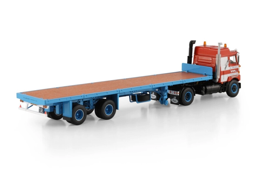 1/50 - van der Meijden; MACK F700 4X2 CLASSIC FLATBED TRAILER - 2 AXLE