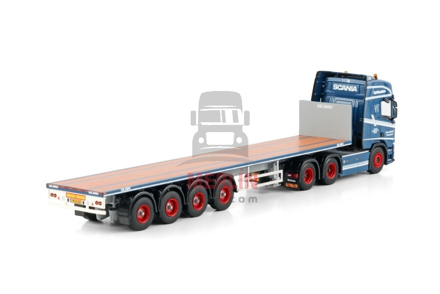 1/50 Vindelsbaek; SCANIA R HIGHLINE CR20H 6X2 TAG AXLE FLATBED TRAILER - 4 AXLE