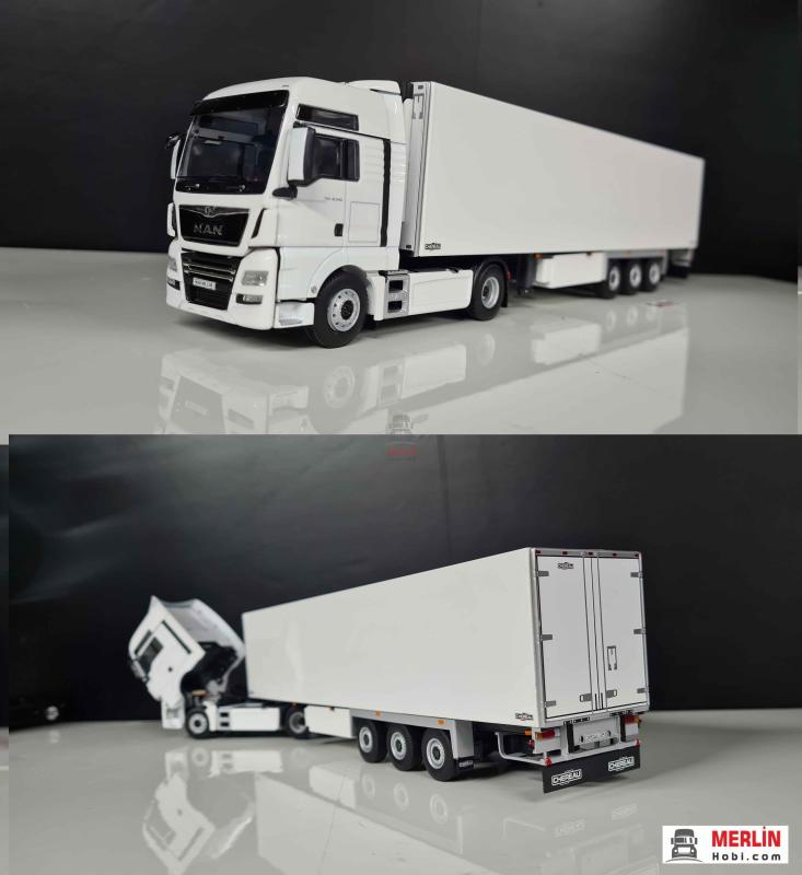 1/50 MAN TGX XXL 4x2 Beyaz + Frigo Trailer