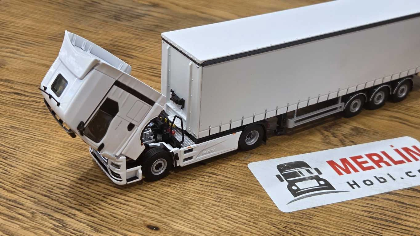 1/50 MAN TGX GX 4X2 + Tenteli  Trailer - Beyaz