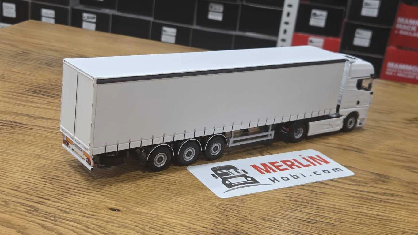 1/50 MAN TGX GX 4X2 + Tenteli  Trailer - Beyaz