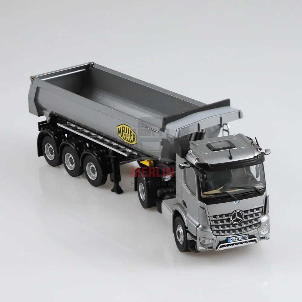 1/50 Mercedes Arocs 4x2 Grey  + Meiller Trailer 