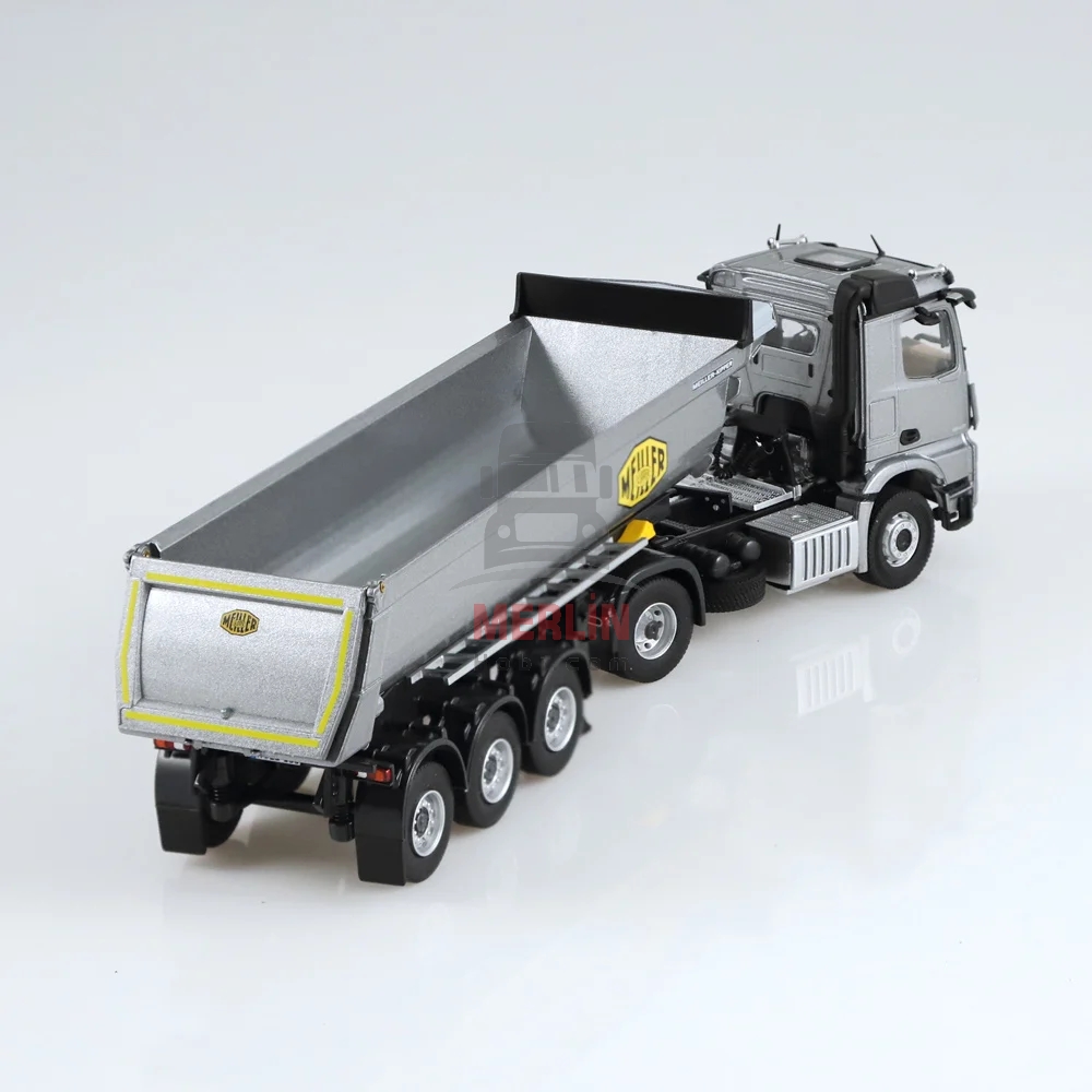 1/50 Mercedes Arocs 4x2 Grey  + Meiller Trailer 