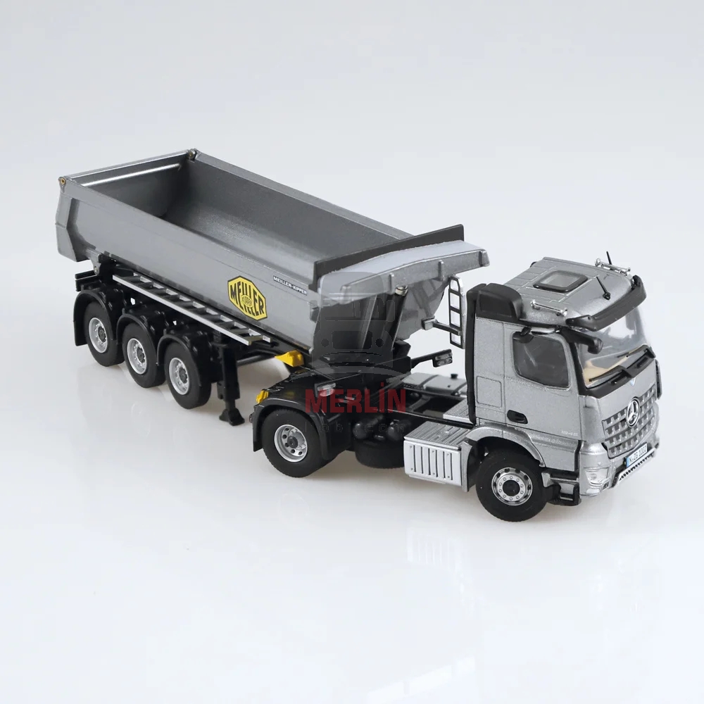 1/50 Mercedes Arocs 4x2 Grey  + Meiller Trailer 