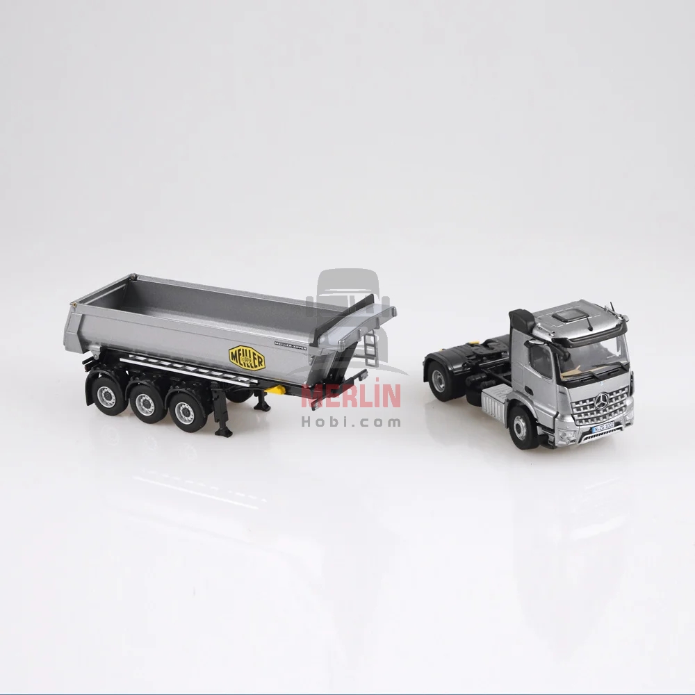 1/50 Mercedes Arocs 4x2 Grey  + Meiller Trailer 