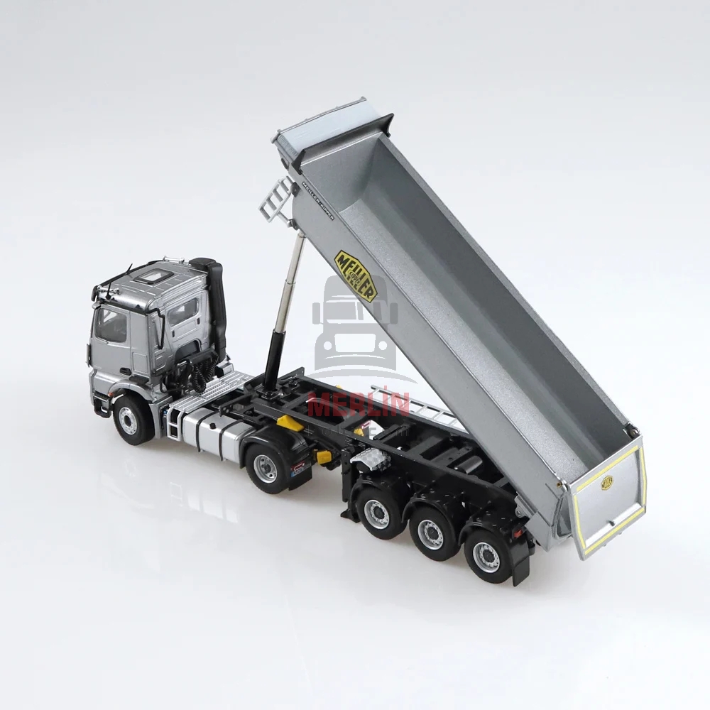 1/50 Mercedes Arocs 4x2 Grey  + Meiller Trailer 