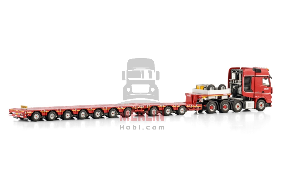 1/50 Nooteboom Red Line; MERCEDES-BENZ ACTROS MP5 SLT GIGA SPACE 8X4 MANOOVR - 3+7 AXLE