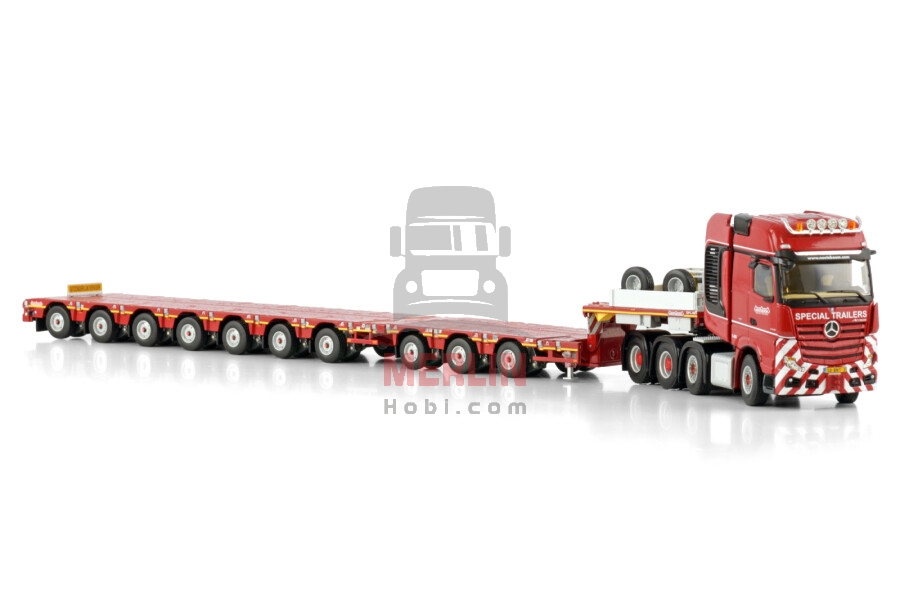 1/50 Nooteboom Red Line; MERCEDES-BENZ ACTROS MP5 SLT GIGA SPACE 8X4 MANOOVR - 3+7 AXLE