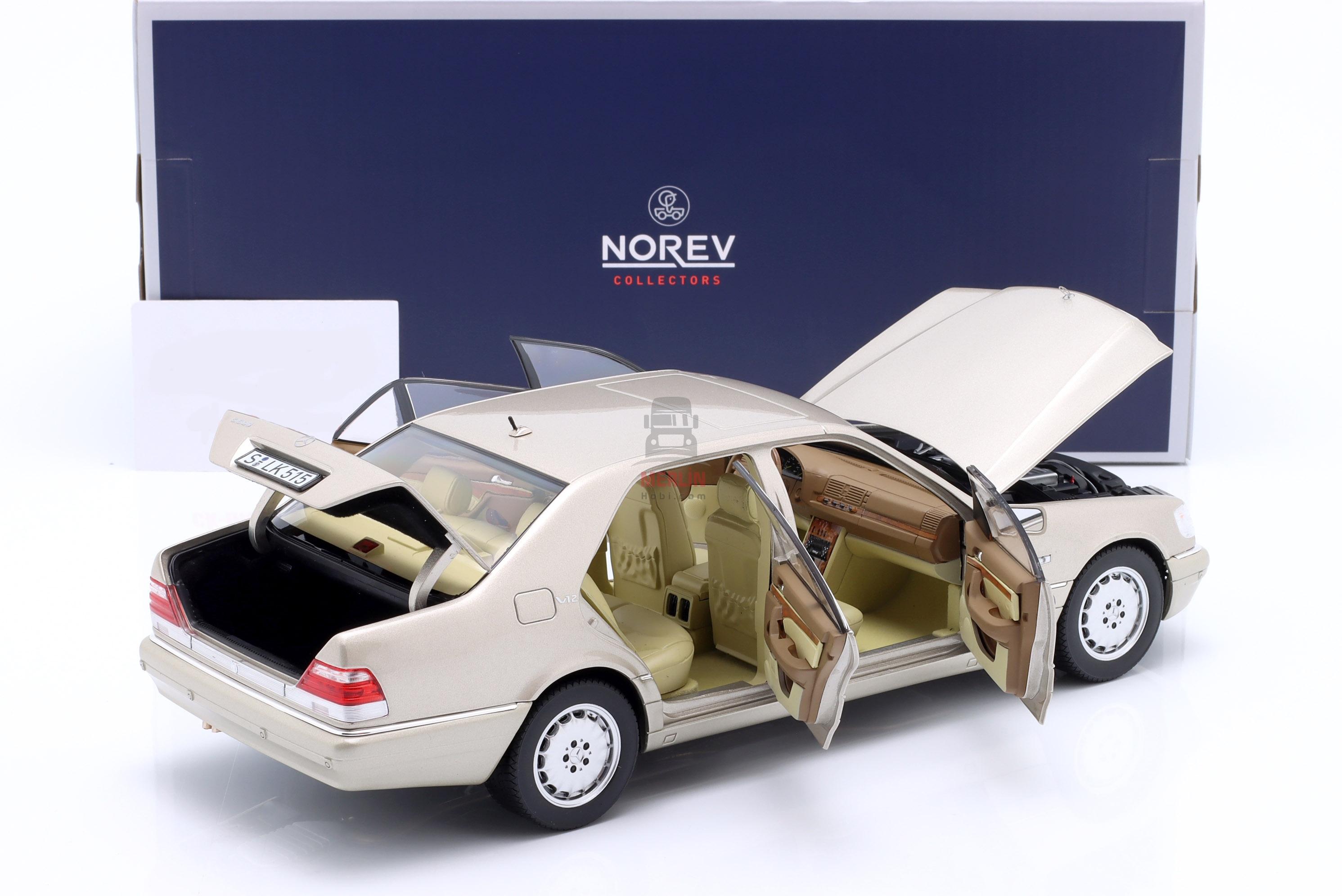 1/18 Norev Mercedes-Benz S600 (W140) year 1997 smoke silver metallic 