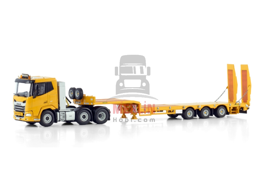 1/50 Lowbed; DAF XF SL 6X2 TWIN STEER SEMI LOW LOADER WITH RAMPS - 3 AXLE