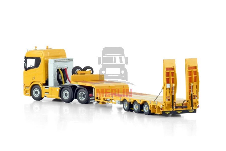 1/50 Lowbed; SCANIA R NORMAL CR20N 6X2 TWIN STEER SEMI LOW LOADER WITH RAMPS - 3 AXLE