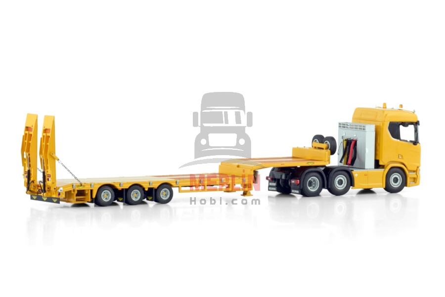 1/50 Lowbed; SCANIA R NORMAL CR20N 6X2 TWIN STEER SEMI LOW LOADER WITH RAMPS - 3 AXLE