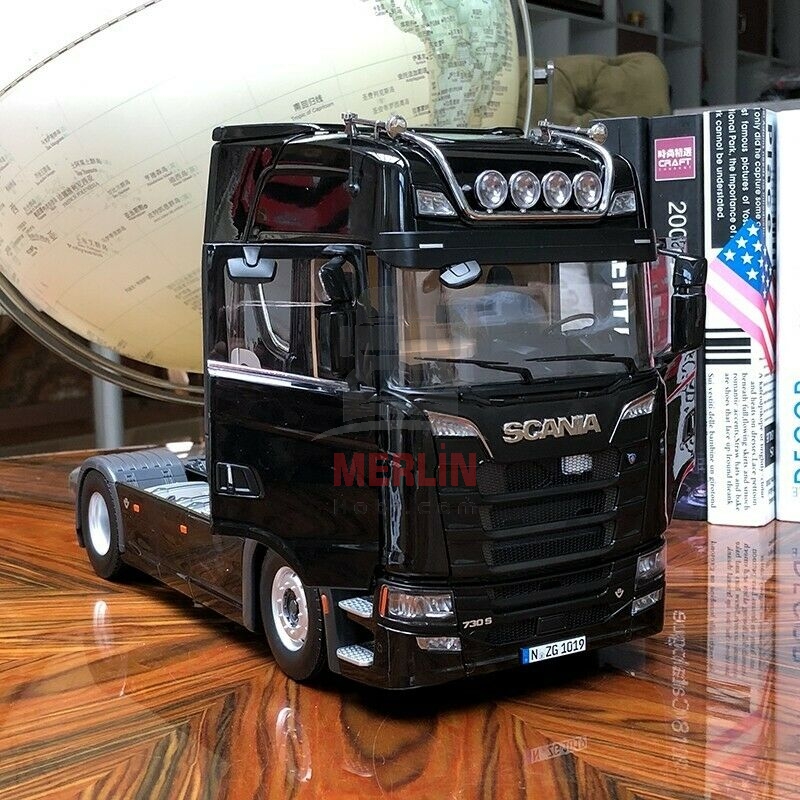 1/18 Scania V8 730S 4x2 Siyah Vabis & Lohr car transporter