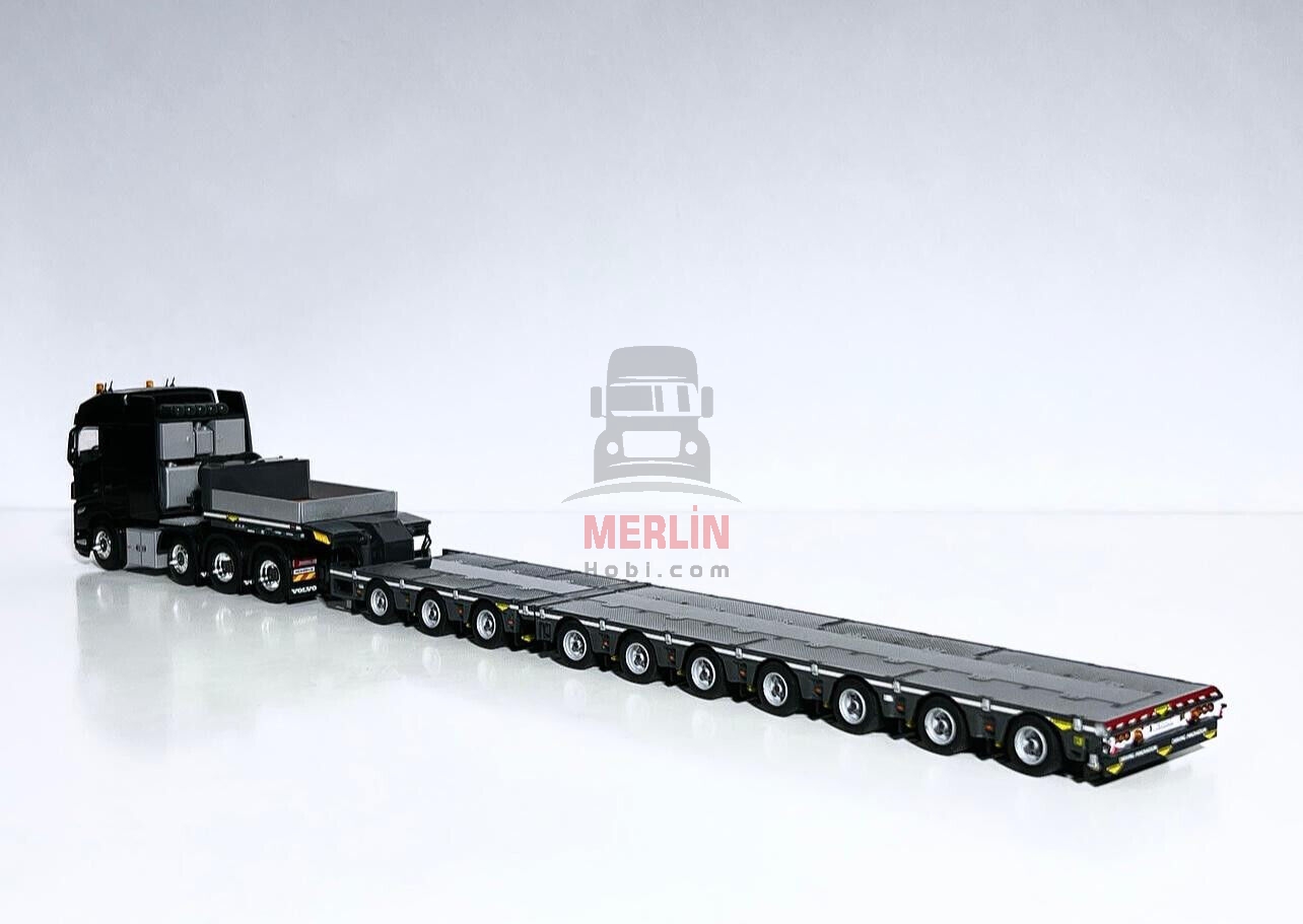 1/50 Volvo FH5 8x4 750hp +  LOW LOADER 10 Aks -BROSHUIS Dorse Trailer